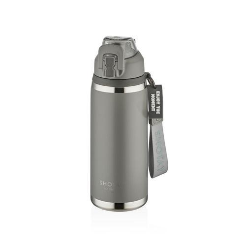 ST-8160 750ml Pipetli Gri Çelik Matara