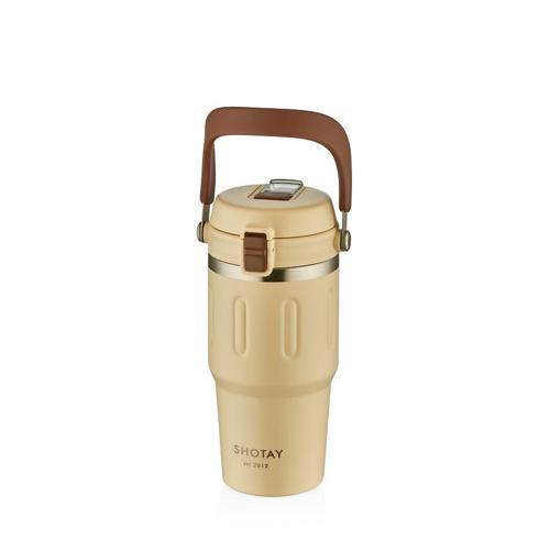 ST-8166 Çift Kullanım Pipetli/Rahat İçim Beyaz 650ml Çelik Termos