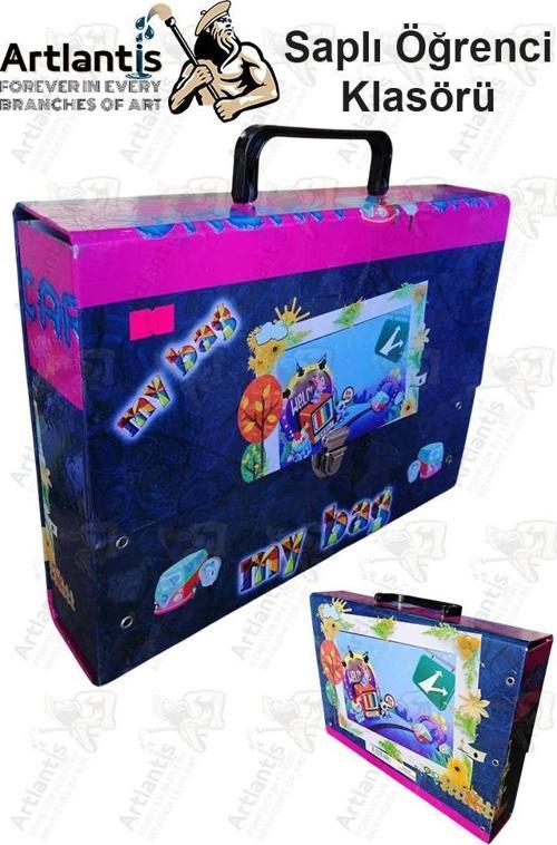 Saplı Klasör 1 Adet Kolplu Klasör Öğrenci Klasörü 32x24x7 cm Saplı Çanta Saplı Dosya Okul Sınıf