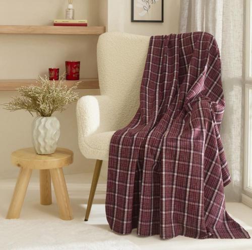 Flanel Throw Tv Battaniyesi Siyah-Rose