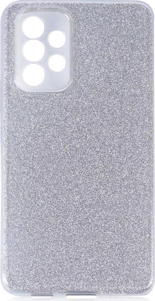 Galaxy A73 Ile Uyumlu Kılıf Simli Parlak Çift Katmanlı Shining Silikon Mor