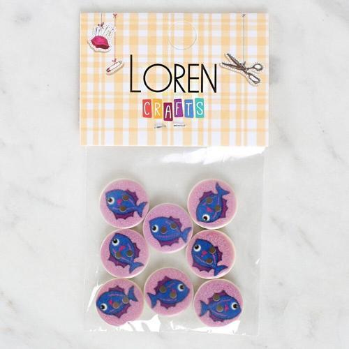  Crafts 8'li Balık Düğme - 1163