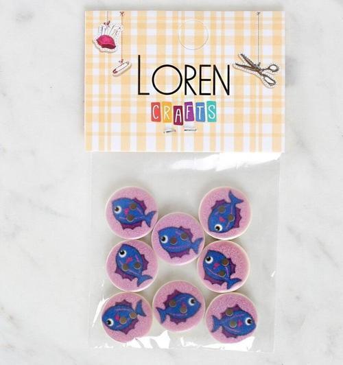  Crafts 8'li Balık Düğme - 1163