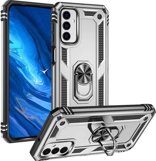 Galaxy M23 Ile Uyumlu Kılıf Shockprof Yüzük Tutuculu Vega Gri