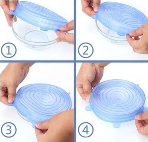 Silikon Yemek Saklama Kapak Seti 6 Adet