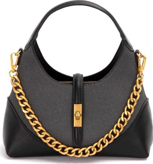 930409 Kadın Gold Zincir Aksesuarlı El Çantası Siyah