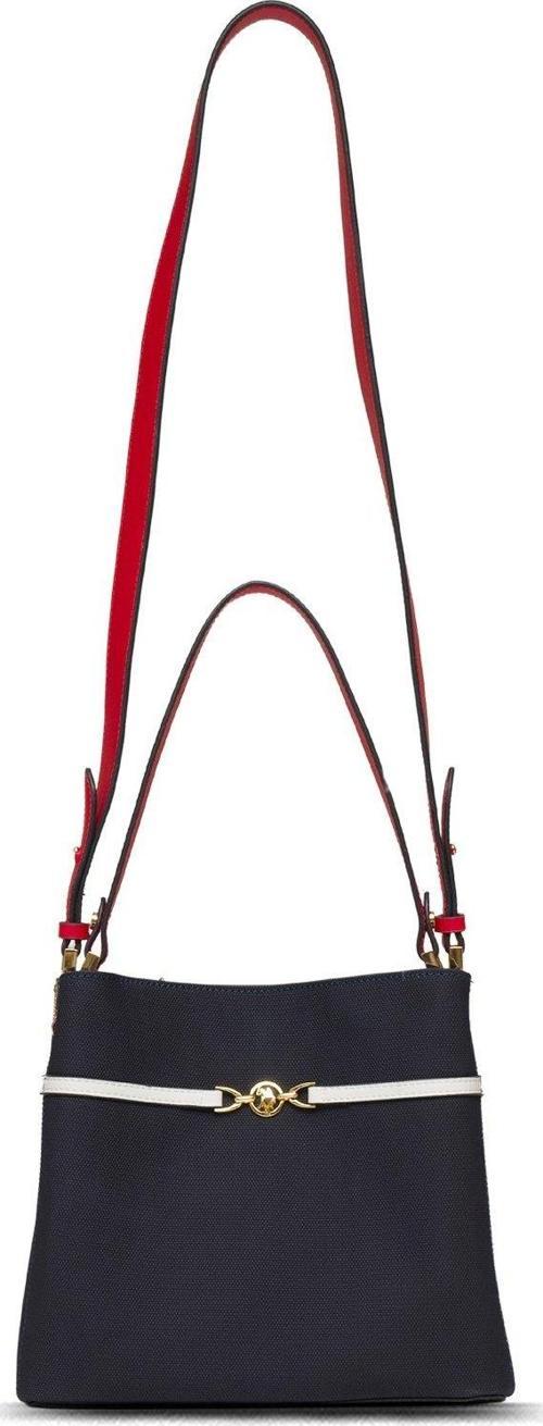 US25238 Kadın Omuz Çantası Lacivert - Kırmızı