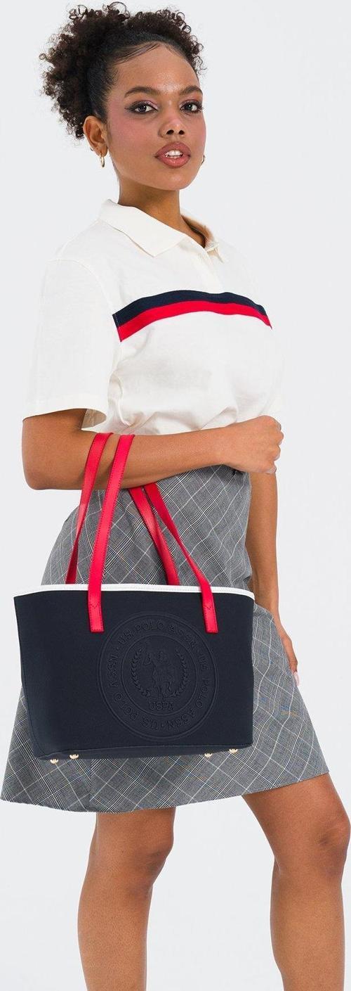 US25271 Kadın Omuz Çantası Lacivert - Kırmızı