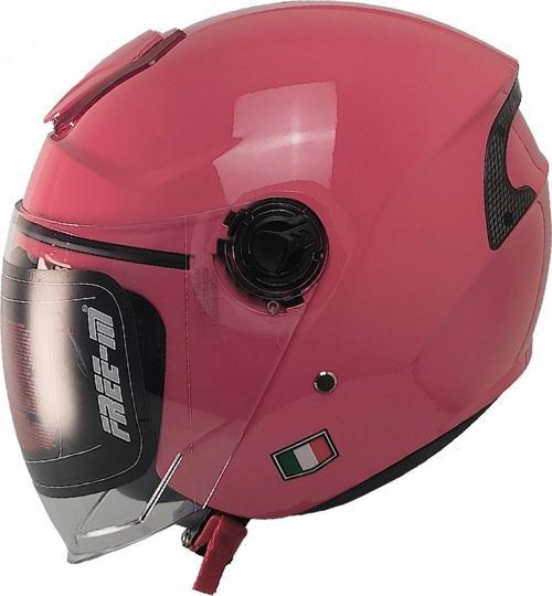 Motosiklet ve Bisiklet Kaskı Yarım Arka Reflektörlü Güneş Vizörlü Kask Pembe