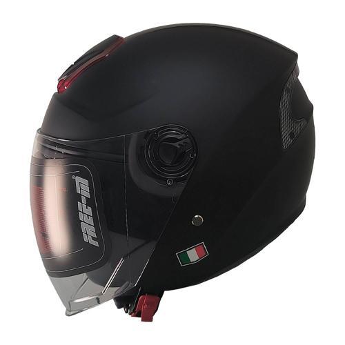  Motosiklet ve Bisiklet Kaskı Yarım Arka Reflektörlü Güneş Vizörlü Kask Mat Siyah 