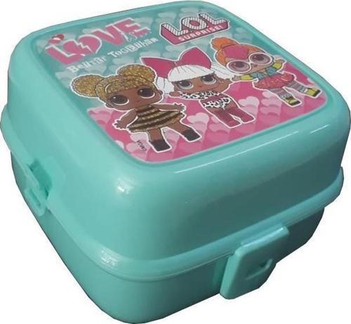 Lol Beslenme Kutusu Turkuaz 4 Bölmeli Lol Kız Figürlü 1 Adet Yemek Saklama Kabı Beslenme Çantası