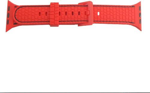 Watch 7 Ile Uyumlu Delikli Vlahovic 41mm Dikişli Tokalı Kordon Kırmızı