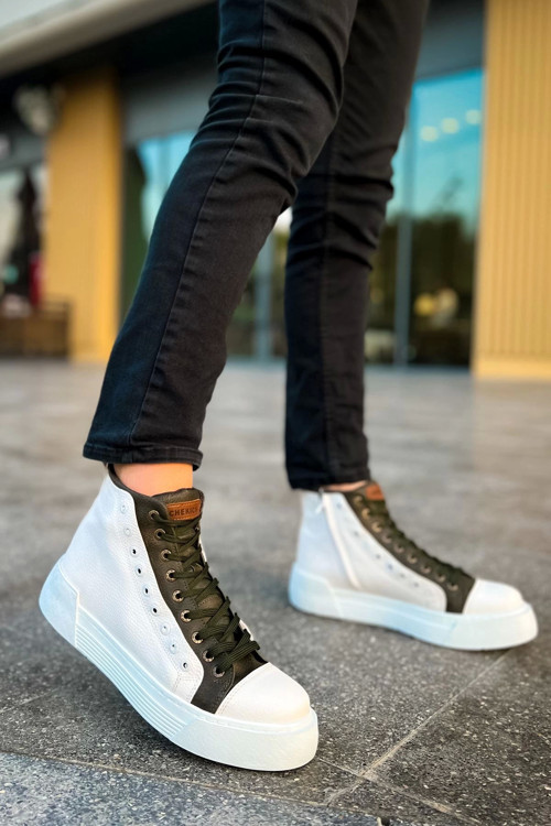 MD167 GBT Blazer Erkek Bot BEYAZ / HAKI