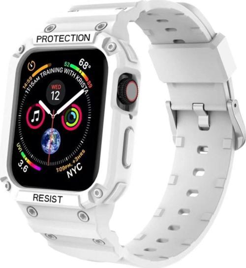 Watch 7 Ile Uyumlu Double Protect 41mm Gnabry Antishok Kordon Beyaz  Uyumlu