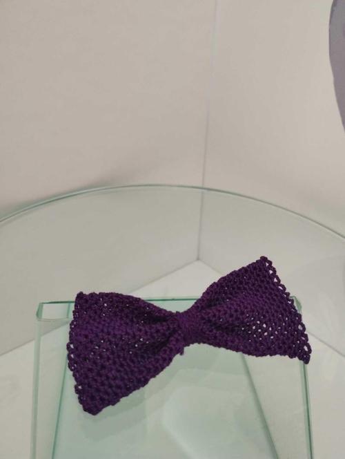 Örgü Fiyonk Toka - Mor - Organik & El Yapımı