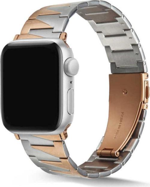 Watch 7 Uyumlu 45 Mm Z Type Model Metal Kordon Gümüş-rosegold
