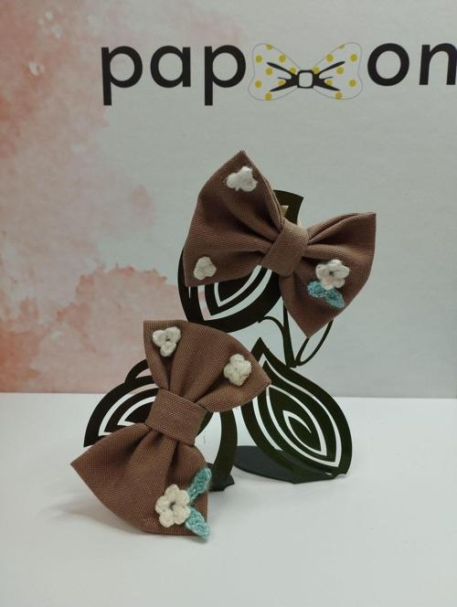 2'Li Set Fiyonk Toka - Kahverengi - Organik & El Yapımı