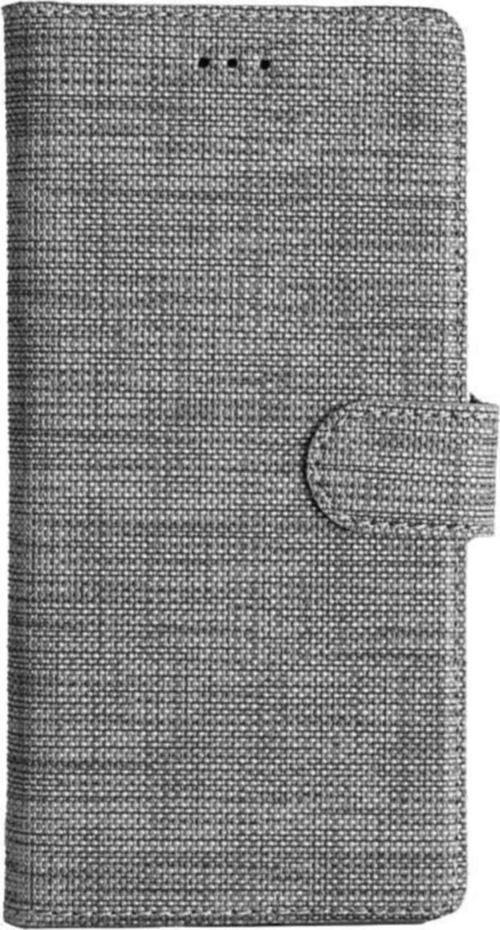 Galaxy M31s Standlı Kartvizitli Ve Para Gözlü Kumaş Desen Cüzdan Kılıf Gri