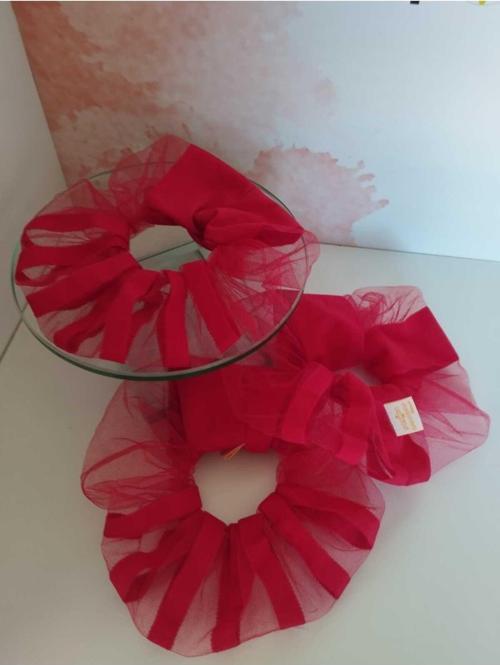 3'Lü Set Tütü Toka - Kırmızı - Organik & El Yapımı