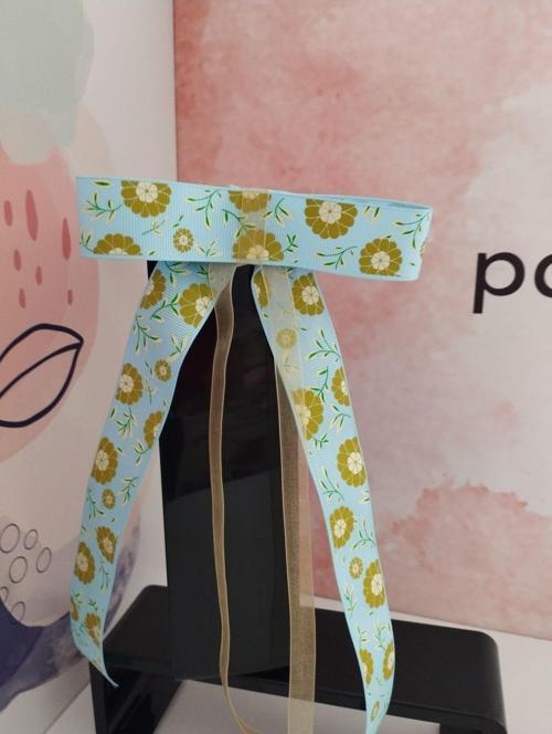 Fiyonk Kurdele Toka - Mavi - Organik & El Yapımı