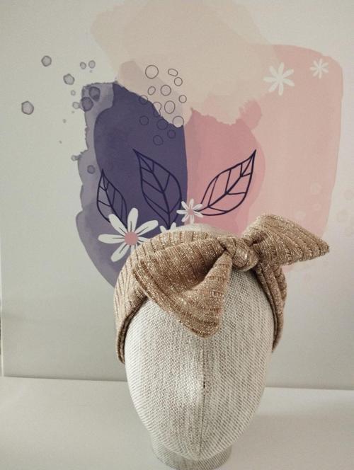 Örgü Fiyonk Saç Bandı - Kahverengi - Organik & El Yapımı