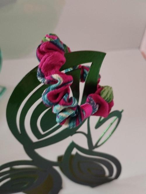 Karışık Desenli Toka - Koyu Pembe - Organik & El Yapımı