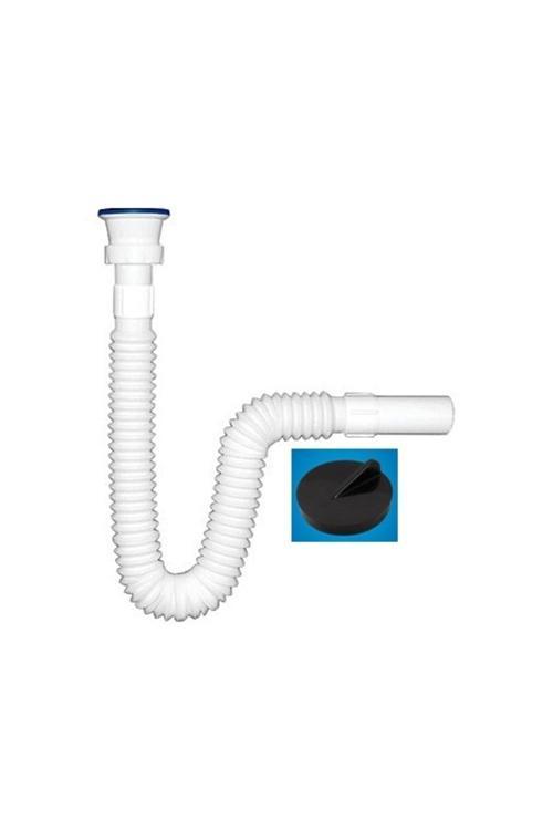 Yt64 Uzun Körüklü Evye Lavabo Gider Sifonu 140Cm-Koku Önleyici Tapalı