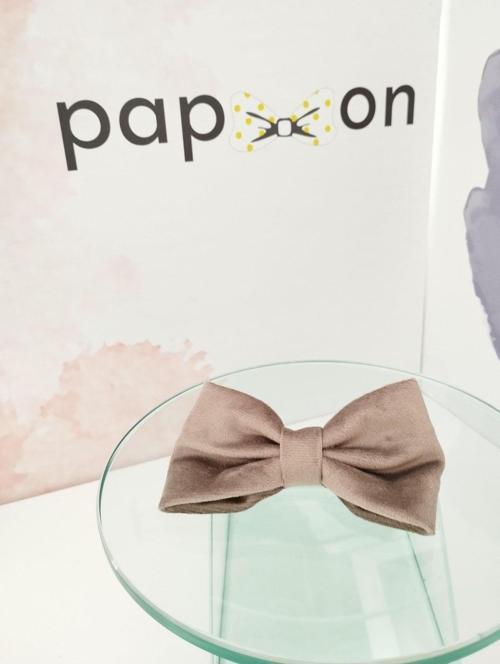 Kadife Fiyonk Toka - Gri - Organik & El Yapımı