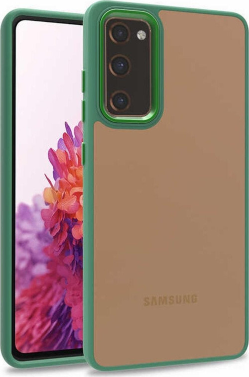 Galaxy S20 Fe Ile Uyumlu Kılıf Kontrast Renk Tasarımlı Cynosure Kapak Yeşil