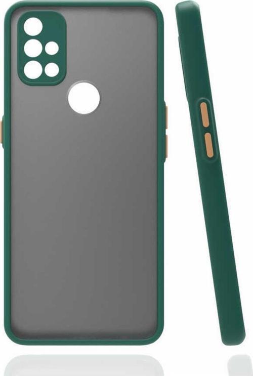 Galaxy S20 Fe Ile Uyumlu Kılıf Lastik Desen Kenar Kamera Korumalı Arkası Şeffaf Halx Koyu Yeşil