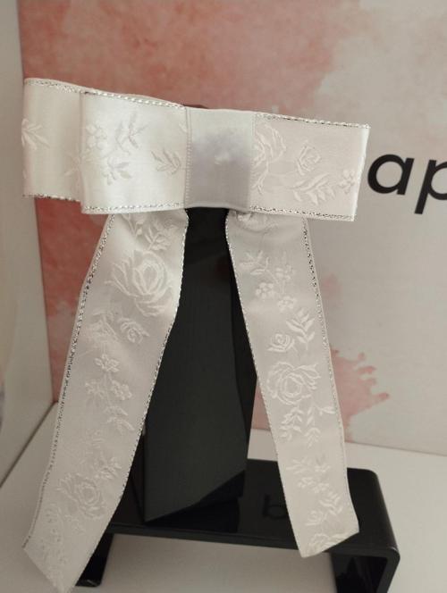 Fiyonk Kurdele Toka - Beyaz - Organik & El Yapımı