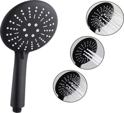 Yt289 Elit Siyah Banyo Duş Başlığı El Duşu 3Fonksiyonlu