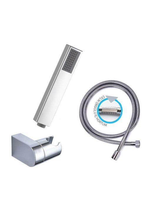 Yapıtaşı Yt281 Elit Banyo Duş Seti 1Fonksiyonlu-Çelik Örgülü Duş Spiral Hortumlu
