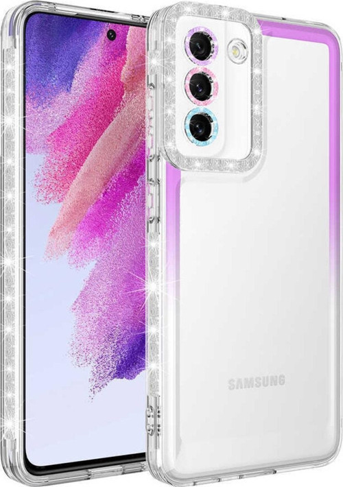 Galaxy S20 Fe Ile Uyumlu Kılıf Taşlı Ve Renk Geçiş Tasarımlı Lens Korumalı Park Kapak