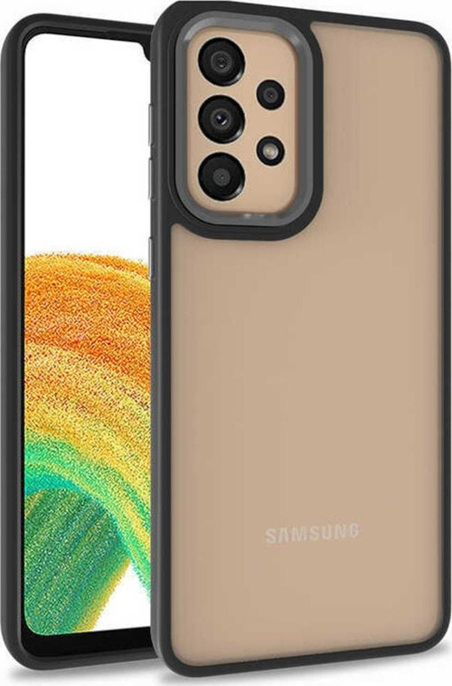 Galaxy M32 Ile Uyumlu Kılıf Kontrast Renk Tasarımlı Cynosure Kapak Siyah