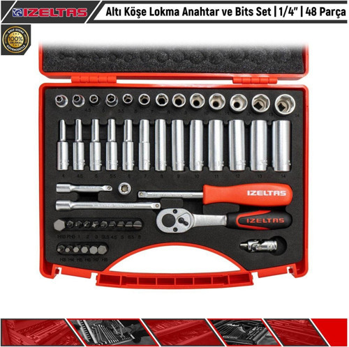 Altı Köşe Lokma Anahtar Ve Bits Set | 1/4” | 48 Parça