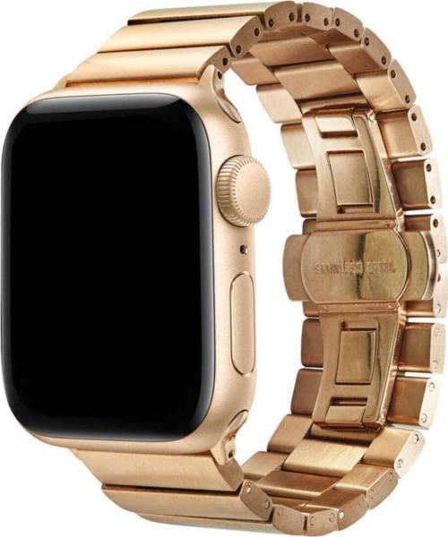 Watch 38mm Uyumlu  Metal Arjen Katlamalı Kordon Rosegold