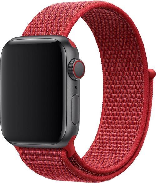 Apple Watch 38 mm Uyumlu Kayış Spor Loop Kordon Kırmızı