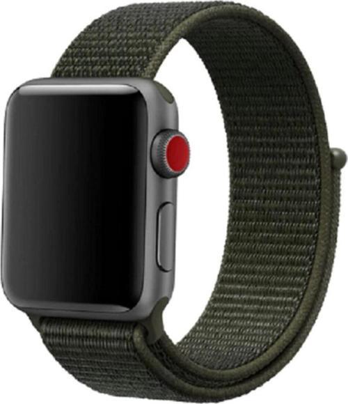 Apple Watch 38-40 mm Bilekli Yeşil Fabric Kumaş Kayış Kordon