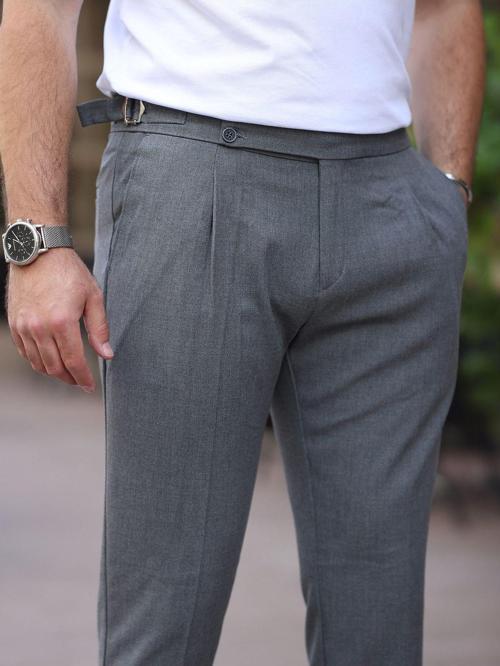 Old Money Pileli Likralı Kumaş Pantolon