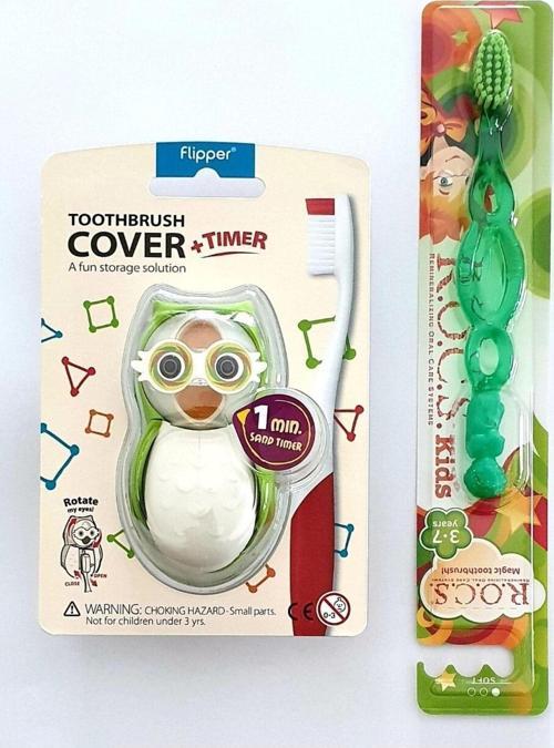 3-7 Yaş Yeşil Fırça Ve Yeşil Baykuş Seti