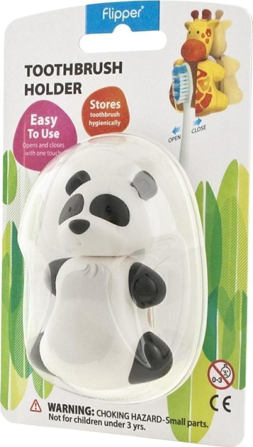 Flıpper Otomatik Kapaklı Hijyenik Diş Fırçası Saklama Kabı - Panda