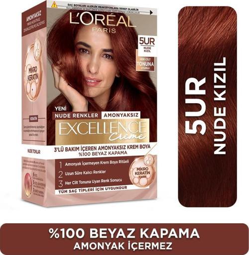 L’Oréal Paris Excellence Creme Nude Renkler Saç Boyası – 5UR Nude Kızıl