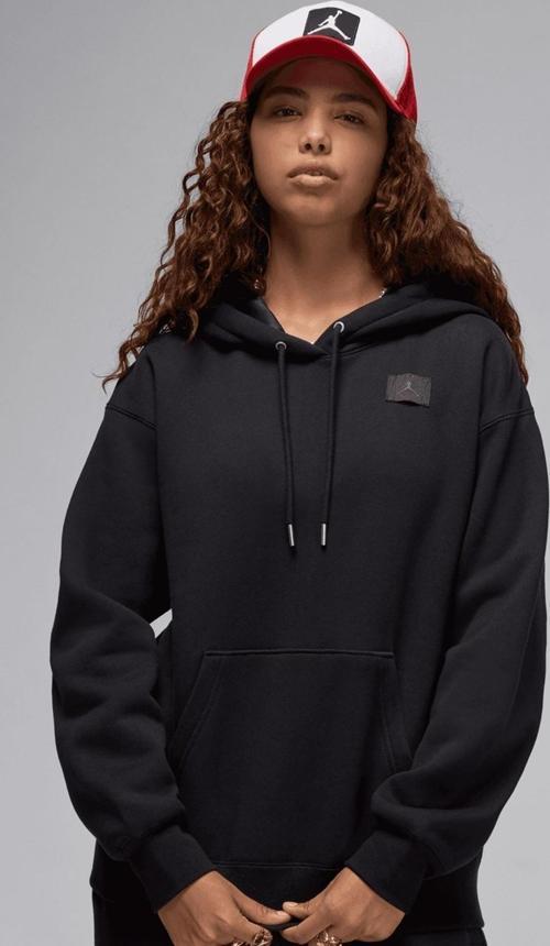 Jordan Flight Fleece Po Loose Fit Womens Hoodie Kadın Kapüşonlu Sweatshirt Siyah