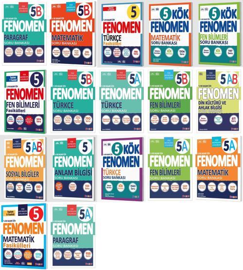 Fenomen Okul 2025 5. Sınıf Tüm Dersler A + B + Kök + Fasikül Tam 17 Seti Kitap Güncel Müfredat