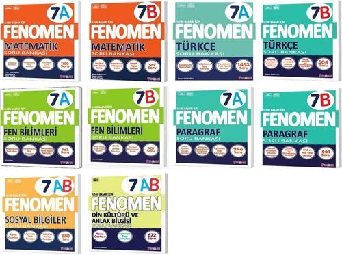 Fenomen Okul 2026 7. Sınıf Matematik + Türkçe + Fen + Paragraf + Sosyal + Din A + B Soru Seti 12 Kitap