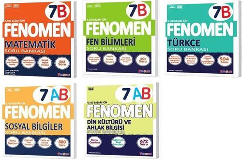 Fenomen Okul 2026 7. Sınıf Matematik + Türkçe + Fen + Sosyal + Din B Soru Seti 5 Kitap