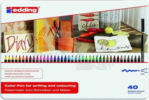 1300 Grafik Kalem Seti 40 Renk Metal Kutu