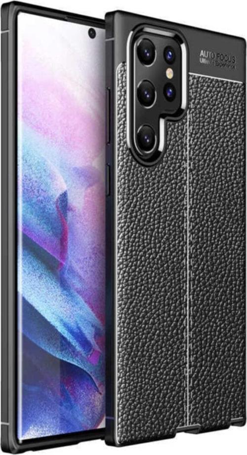 Galaxy S22 Kılıf Niss Silikon Deri Görünümlü Siyah
