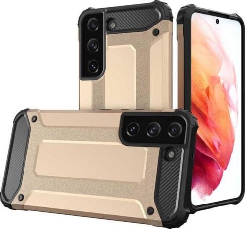 Galaxy S22 Kılıf Shockproof Zırh Koruma Gold